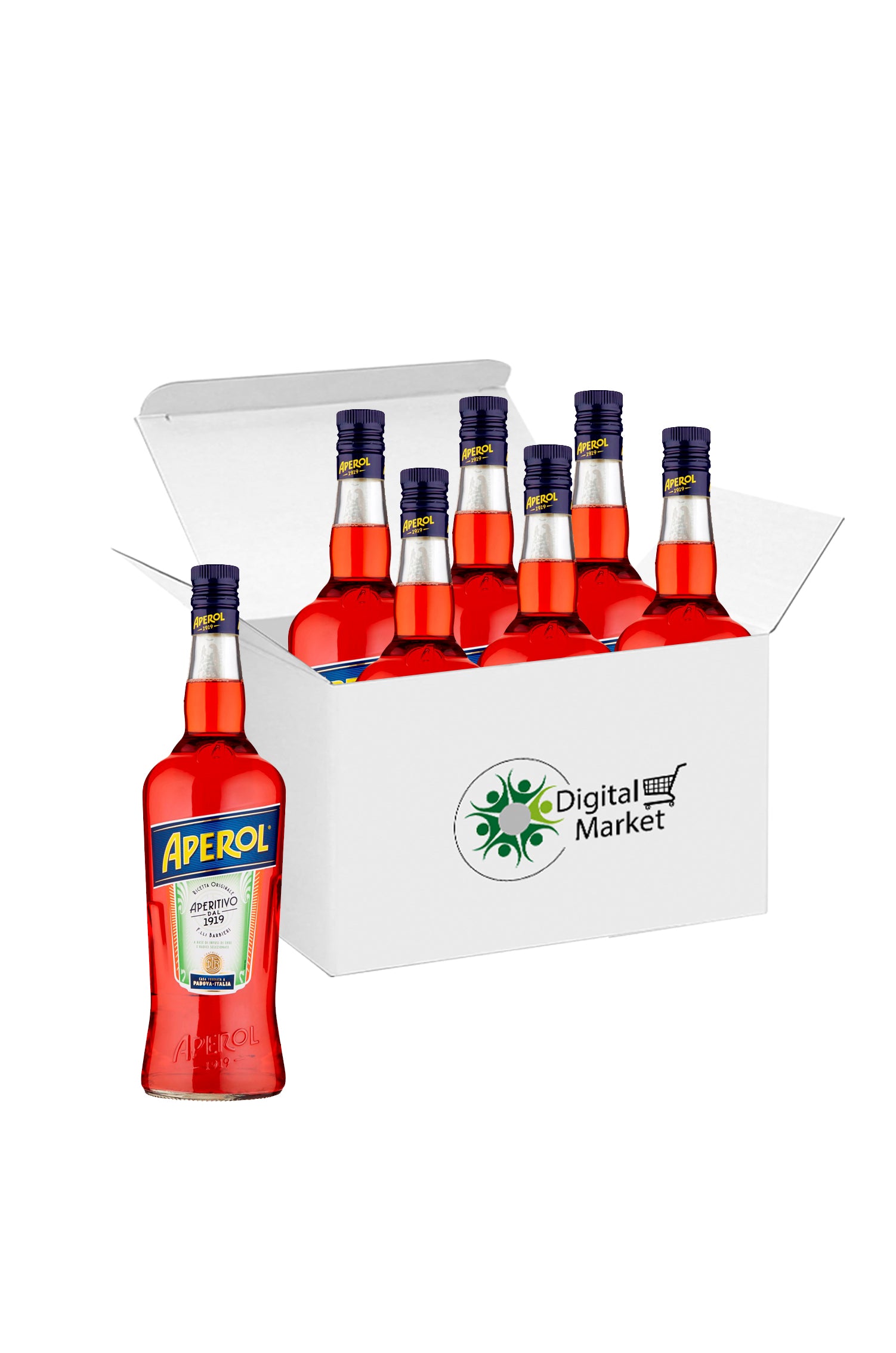 Aperol Aperitivo Italiano – Bottiglia da 1 Litro Confezione da 6 Bottiglie